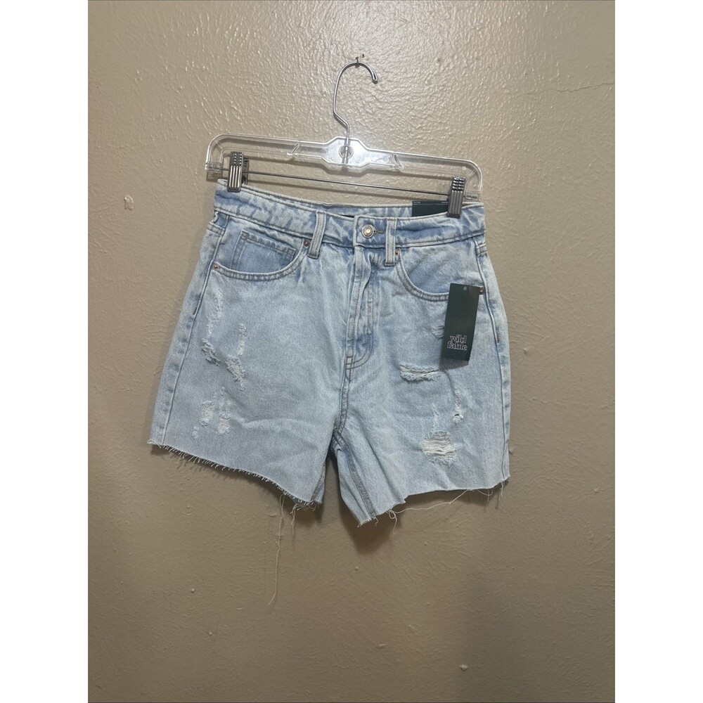 Wild Fable Super High-Rise Cutoff Denim Shorts Size 2 Blue‎ Distressed NWT